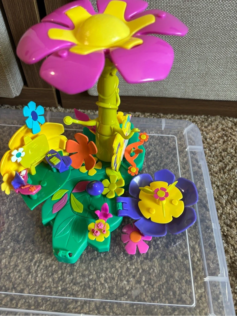 Vintage 2001 Polly Pocket Flower Fairies Flying School Play-set Damaged Incomple